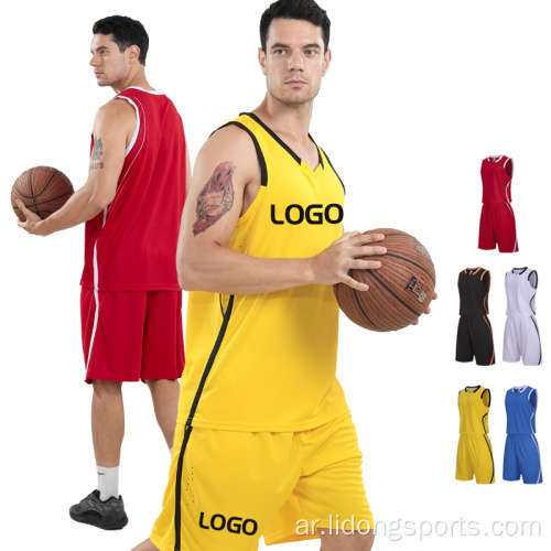 مجموعة السلة موحدة مخصصة للرجال البالغين قميص كرة السلة
